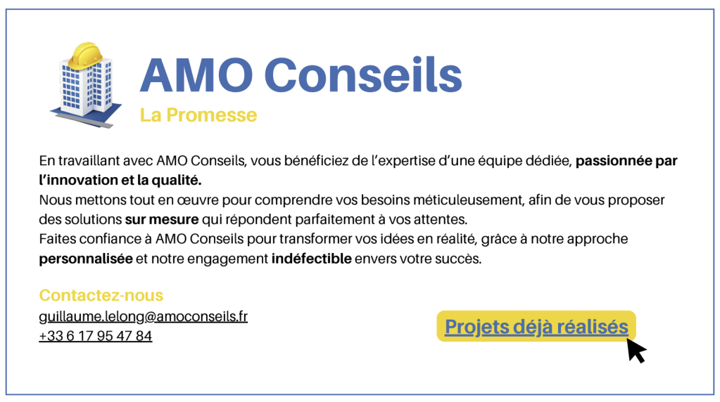 Plaquette BtoB réalisée pour AMO Conseils