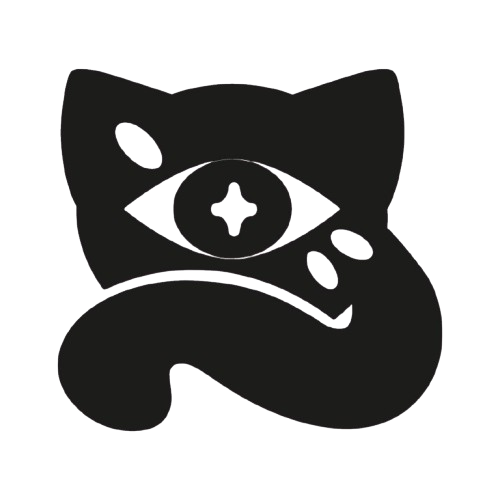 Logo Chapitre Stratégique : un chat noir stylisé avec un œil