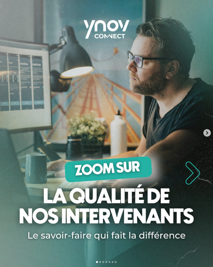 Carrousel réseaux sociaux réalisé pour Ynov Connect