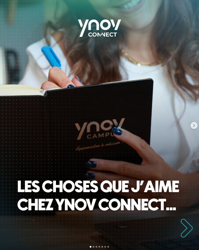 Carrousel réseaux sociaux réalisé pour Ynov Connect